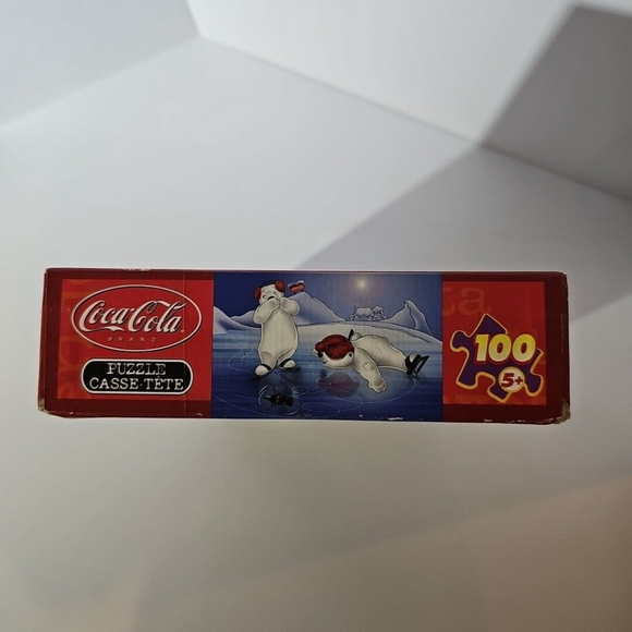 Coca Cola 100 Piece Jigsaw Puzzle  Polar Bears Spinning Bottle 2002 New - Picture 2 of 4